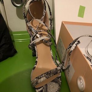Snake skin open toes